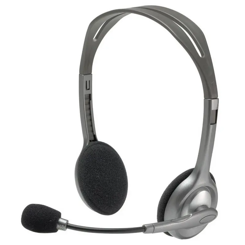 Logitech H110 Auriculares Estereo con Microfono Plegable - Diadema ajustable - Jack 3.5mm - Cable de