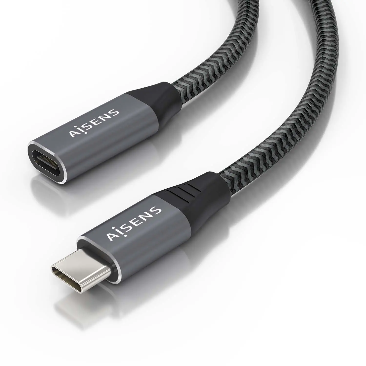 Aisens Cable USB 3.2 GEN2x2 Aluminio 20Gbps 8K@30Hz 5A 100W - Tipo USB-C/M-USB-C/H - 2.0m - Color Gr