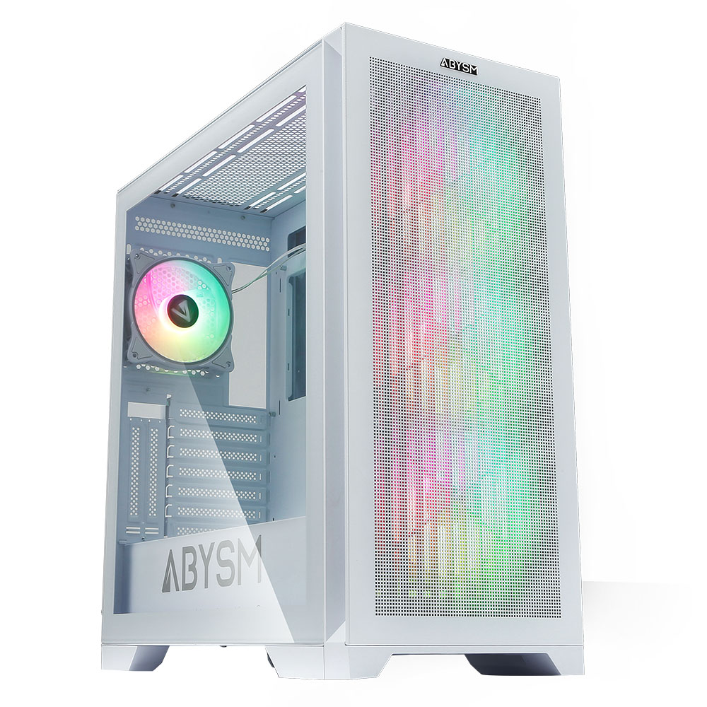 Abysm Gaming Danube Mura White BX300 ARGB Caja Torre ATX, EATX, ITX, micro ATX - Lateral Cristal Tem