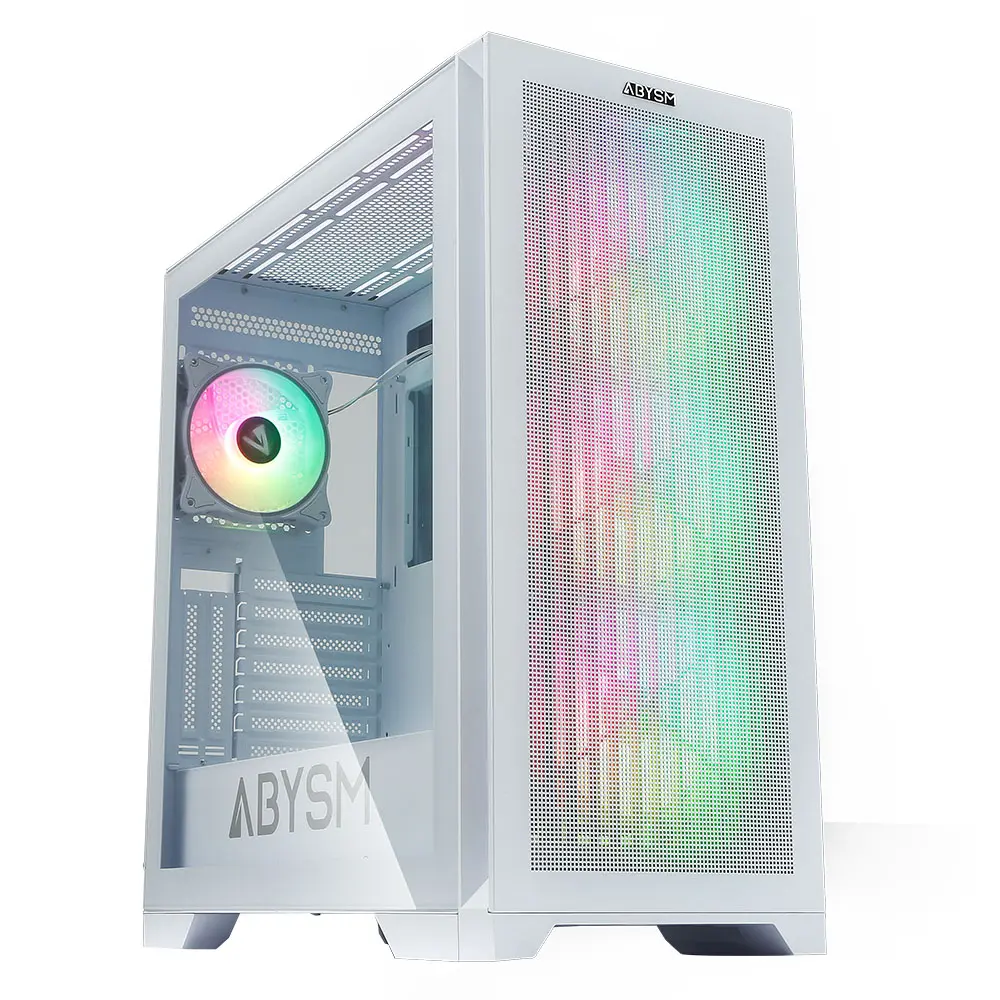 Abysm Gaming Danube Mura White BX300 ARGB Caja Torre ATX, EATX, ITX, micro ATX - Lateral Cristal Tem