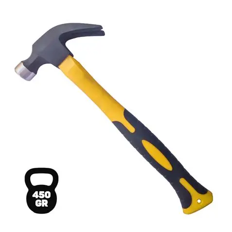 Blim Martillo de Oreja Tipo Americano - Peso 450 Gr - Cabeza de Acero Forjado - Mango de Fibra de Vi