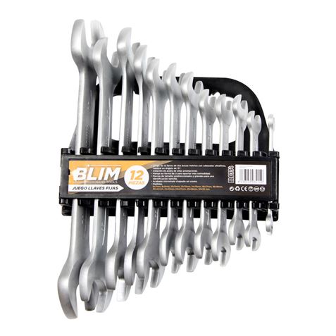 Blim Juego de 12 Llaves de Dos Bocas Metrica - Cabezales Ultrafinos - Cabezal en Angulo de 15� - Ale