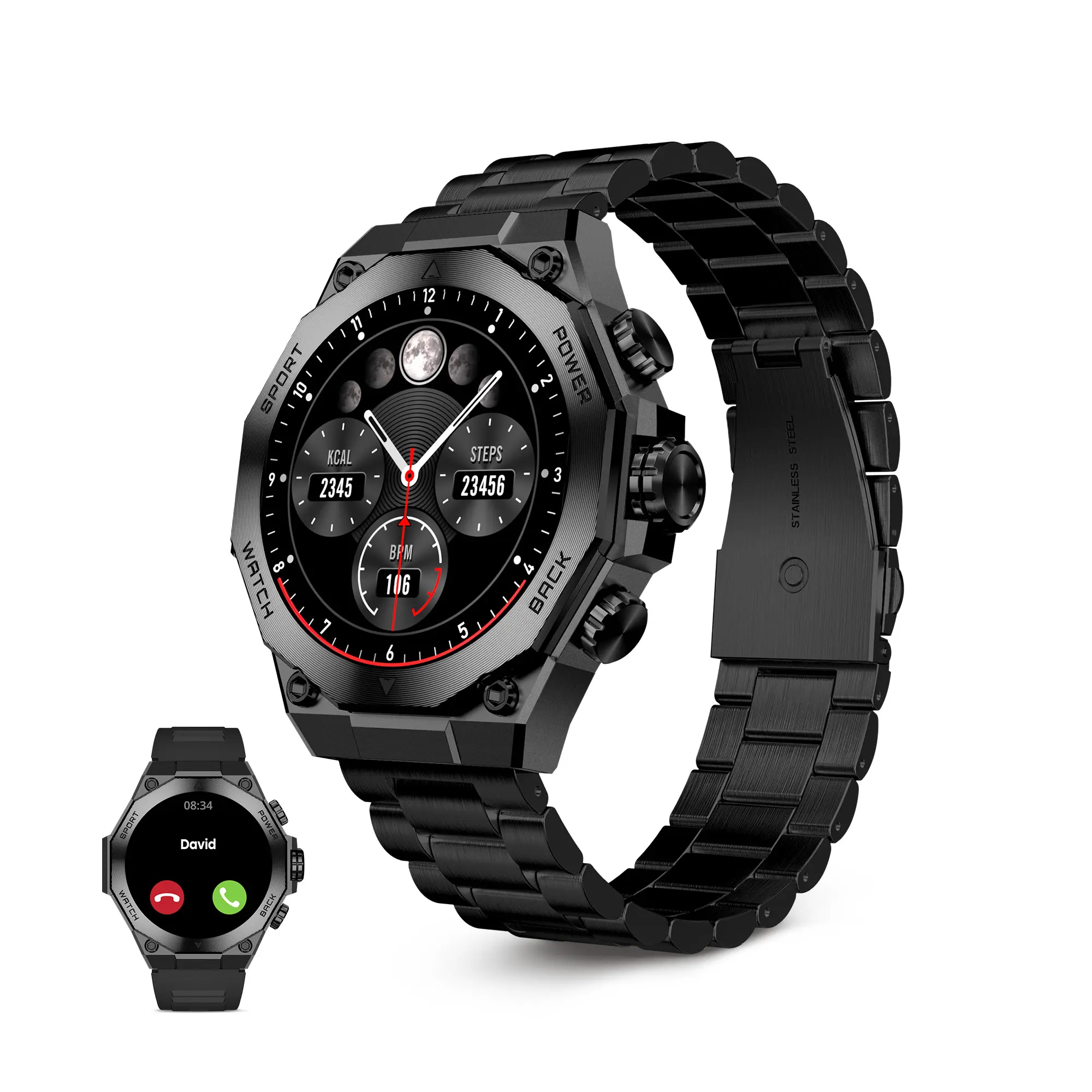 Ksix Smartwatch Titanium - Ritmo Cardiaco - Control de Sueo - Color Negro