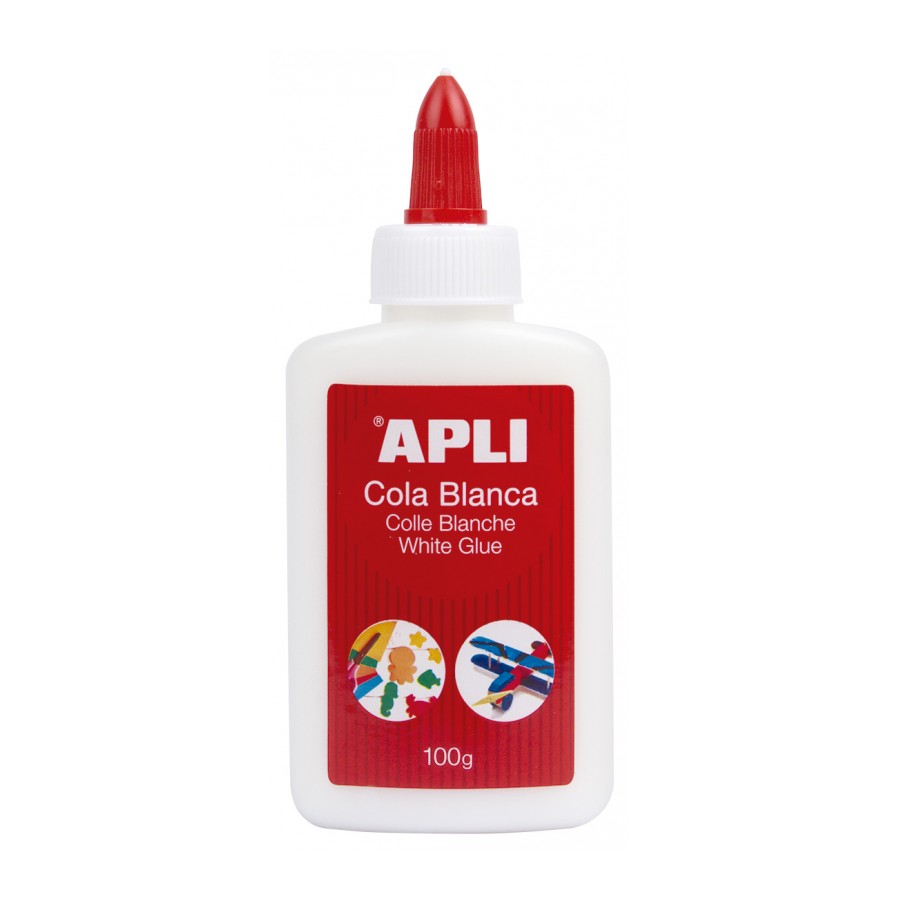 Apli Cola Blanca Liquida 100g - Aplicador de Punta - Libre de Solventes y No Toxica - Apto para uso 