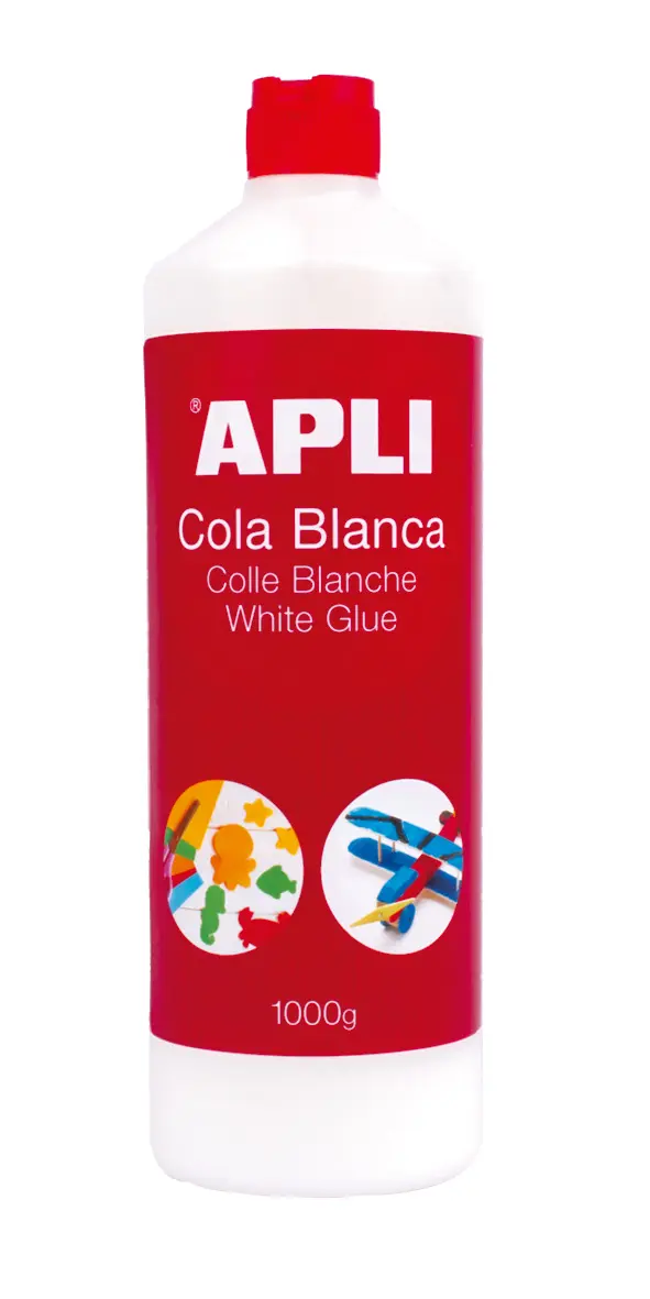 Apli Cola Blanca - 1000g - Secado Rapido - Resistente al Agua - Ideal para Manualidades y Trabajos E