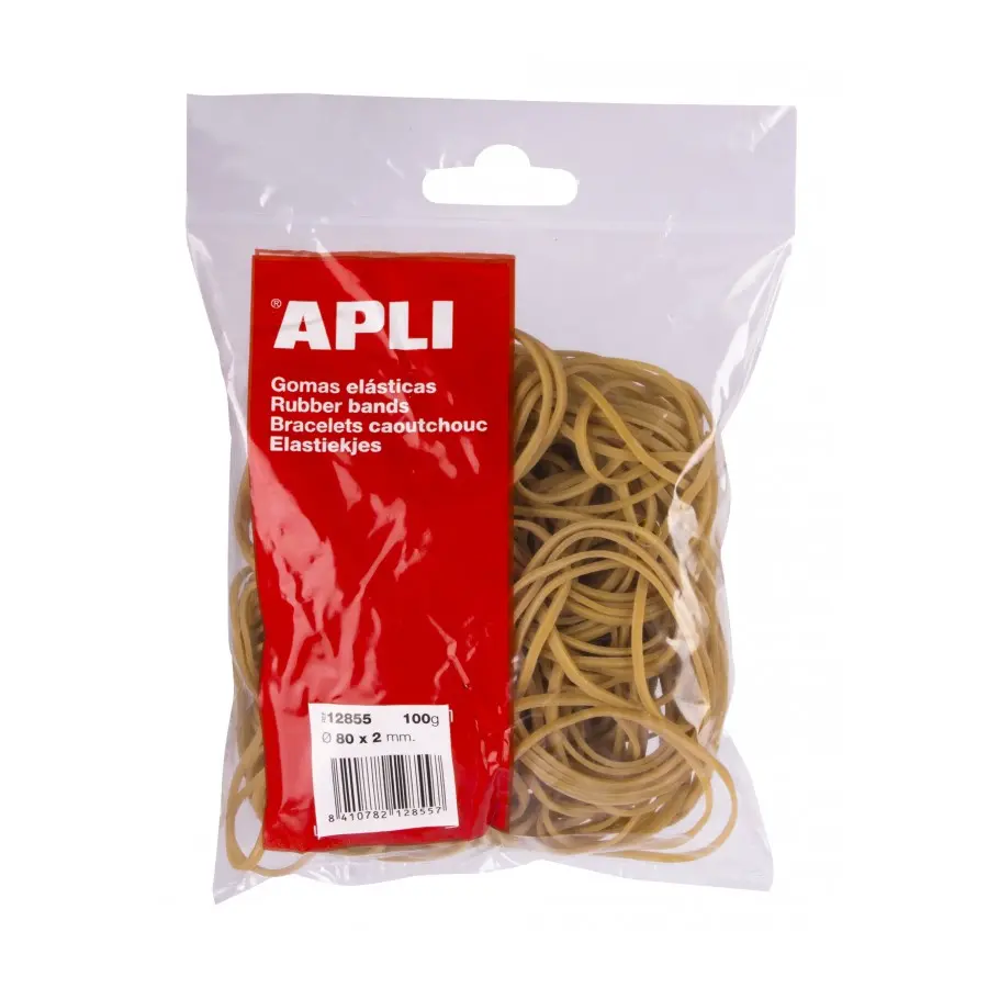 Apli Gomas Elasticas � 80 x 2 mm - Alta Calidad - Bolsa con 100g