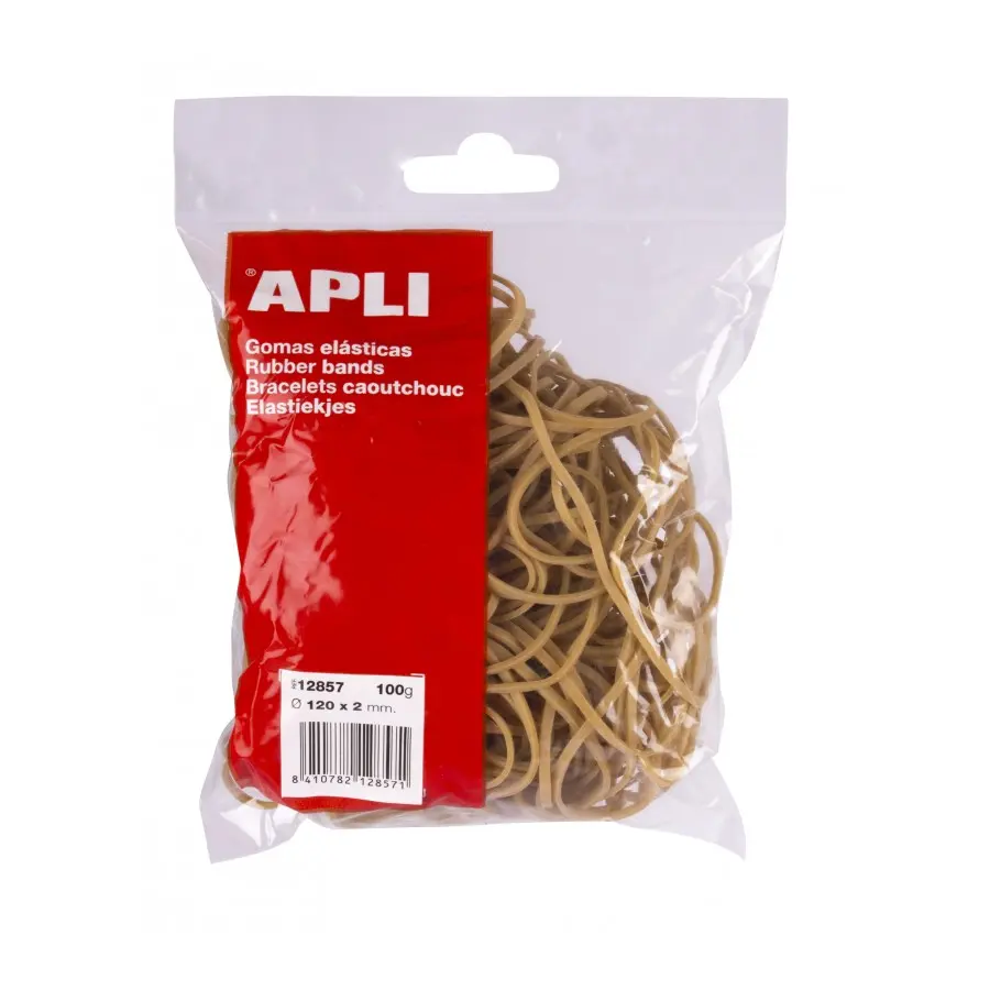 Apli Gomas Elasticas � 120 x 2 mm - Alta Calidad - Bolsa con 100g