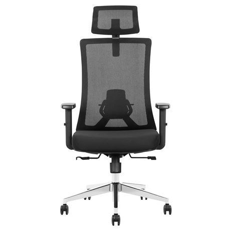 Cromad Silla Ergonomica Ajustable - Reposacabezas Regulable - Soporte Lumbar Ajustable - Reposabrazo
