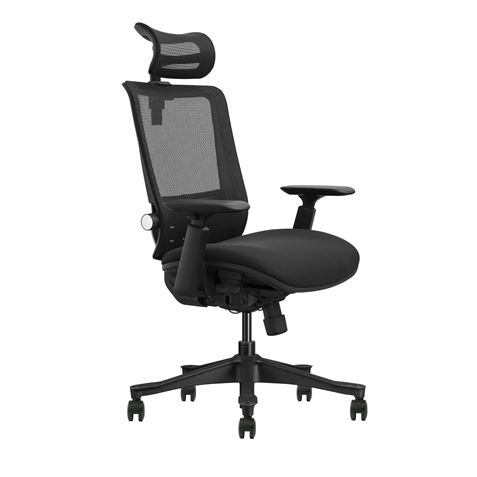 Cromad Senior SE1100 Silla de Oficina - Altura y Profundidad de Asiento Ajustable - Reposacabezas, R