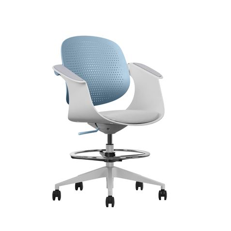 Cromad Top Work Silla/Taburete de Oficina Ergonomica - Altura Regulable hasta 0.78m - Respaldo Incli