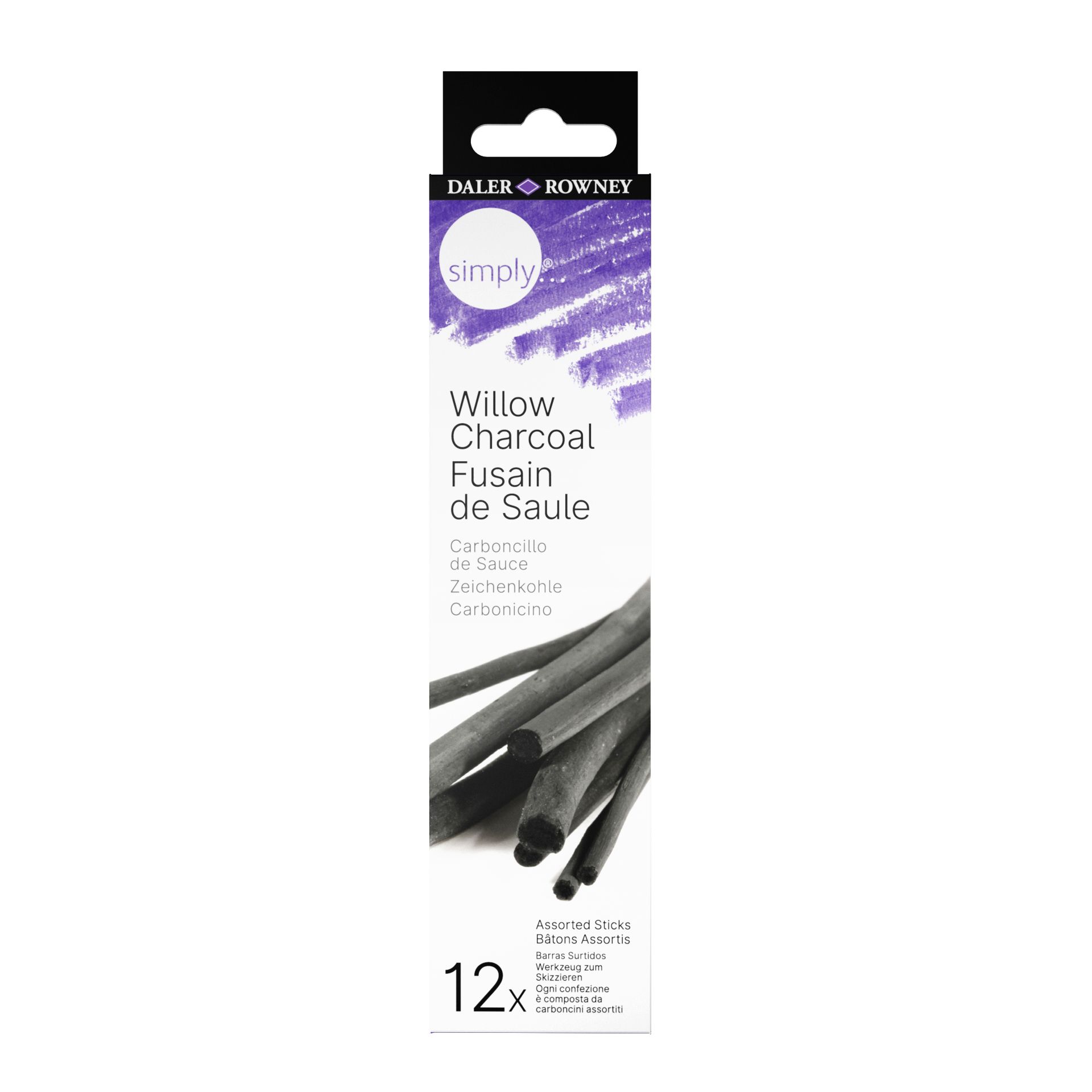Daler Rowney Simply Pack de 12 Carboncillos Willow