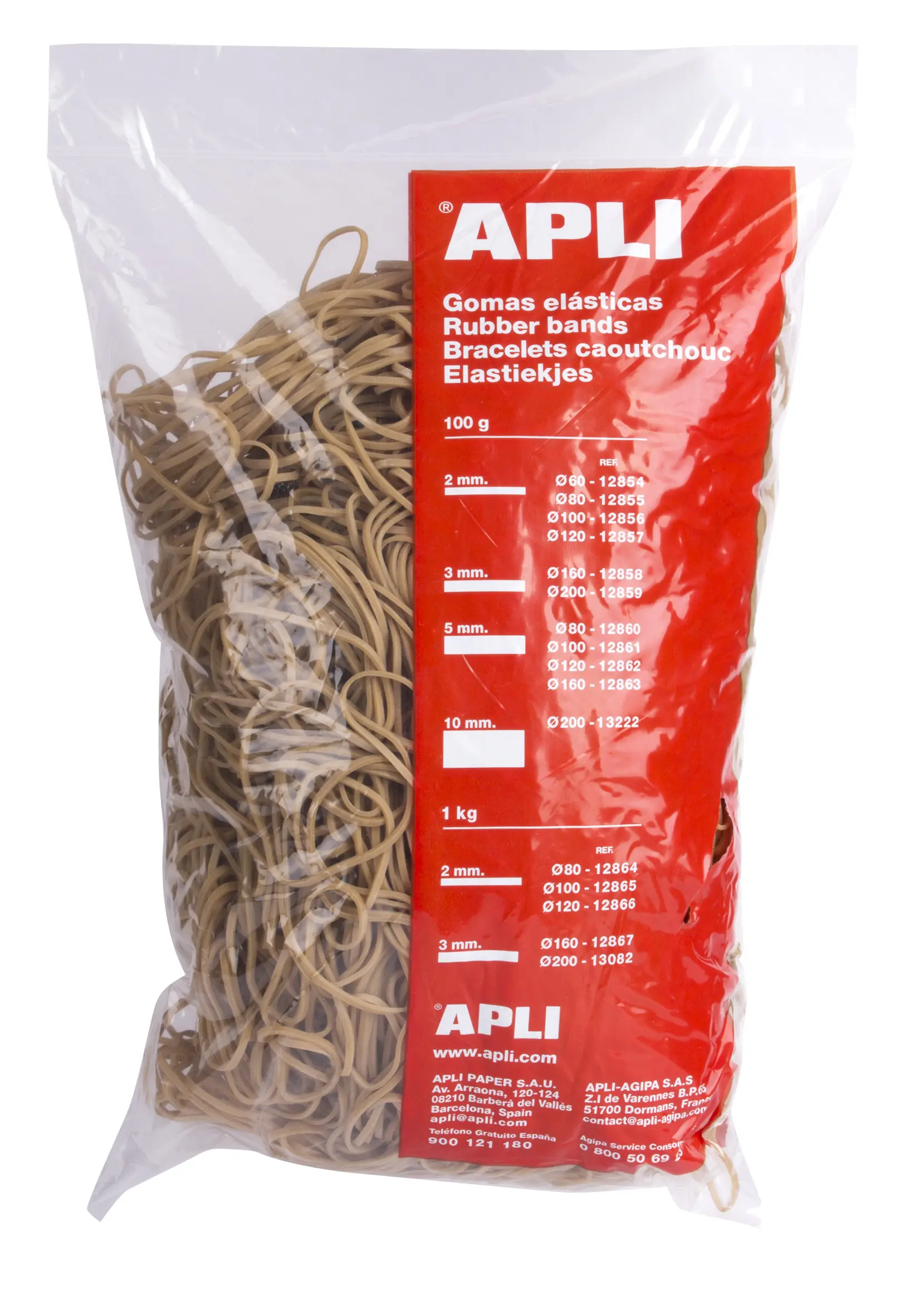 Apli Gomas Elasticas � 80 x 2mm - 1kg de Contenido - Gran Elasticidad y Excelente Resistencia - 70% 