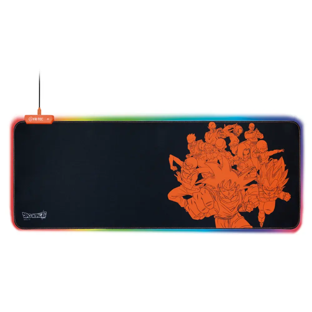 FR-TEC Mousepad Goku XL - Licencia Oficial Dragon Ball Super - Luz RGB en Bordes - Dise�o Antidesliz