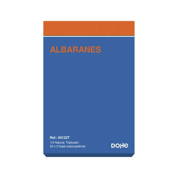 Dohe Talonarios Preimpresos a Dos Tintas en Papel Autocopiativo - 150 Hojas - Cuarto Natural - Tripl