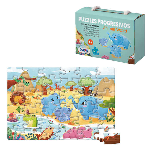 Dohe Puzzle Infantil de 36 Piezas - Fabricado en Doble Capa de Carton - Capa Intermedia de Contracha