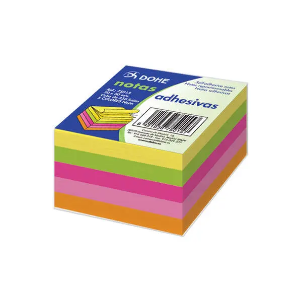 Dohe Cubos de Notas Reposicionables - 75mm - Cubo de 250 Hojas - Papel de 75gr - Ideales para Oficin