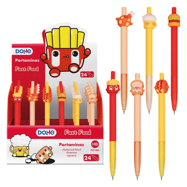 Dohe Expositor de 24 Portaminas Recargable - Punta Metalica Retractil de 0.5mm - Cuerpo en Plastico 