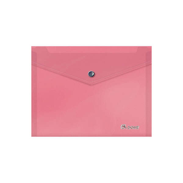 Dohe Carpeta A5 Apaisada - 150 Micras - Apertura Superior y Cierre Broche Automatico - Polipropileno