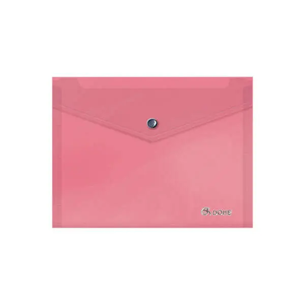 Dohe Carpeta A5 Apaisada - 150 Micras - Apertura Superior y Cierre Broche Automatico - Polipropileno