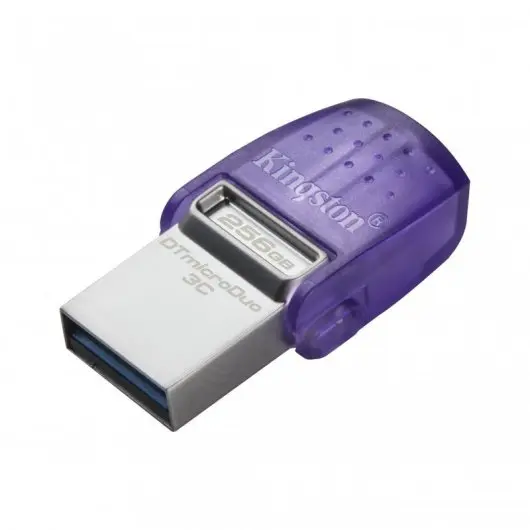 Kingston DataTraveler microDuo 3C Memoria USB-A + USB-C 256GB 3.2 Gen 1 - Velocidad de Lectura 200 M