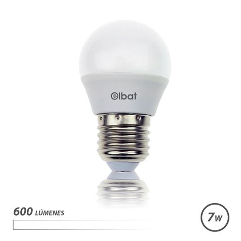 Elbat Bombilla LED - Potencia: 7W - Lumenes: 600 - Tipo de Luz: 4000K Luz Blanca - Casquillo: E27 - 