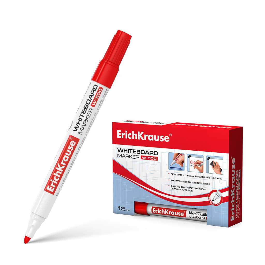 Erichkrause Marcador Pizarra W-500 - Punta en Forma de Bala Resistente al Da�o - Ancho de Escritura 