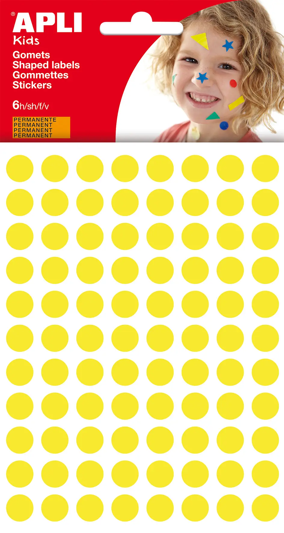 Apli Gomets Redondos � 10.5mm - 6 Hojas con 528 Gomets - Adhesivo Permanente - Desarrollo de Habilid