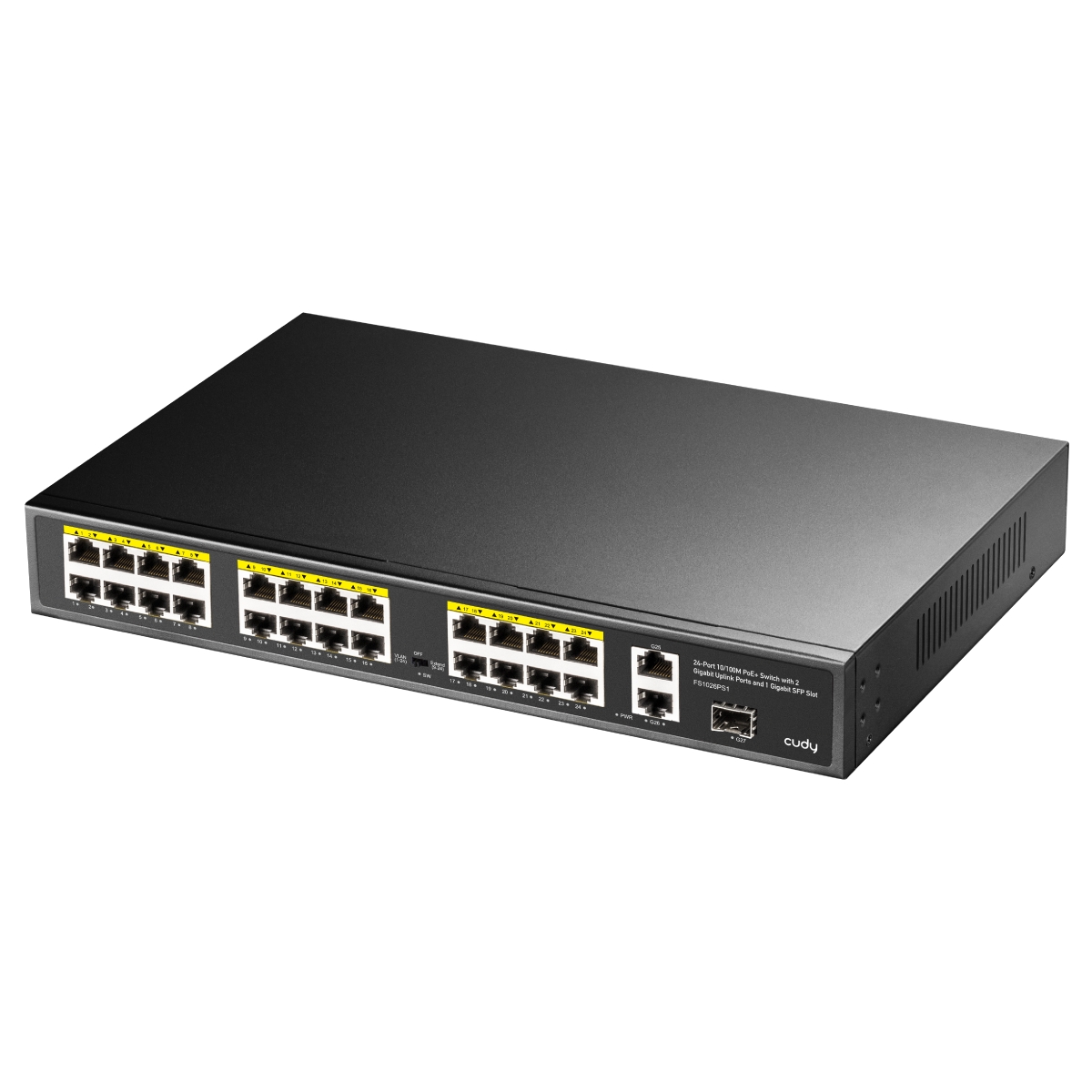 Cudy FS1026PS1 Switch Gigabit de 24 puertos PoE+ de 10/100 Mbits + 2 Puerto de Enlace Ascendente Gig