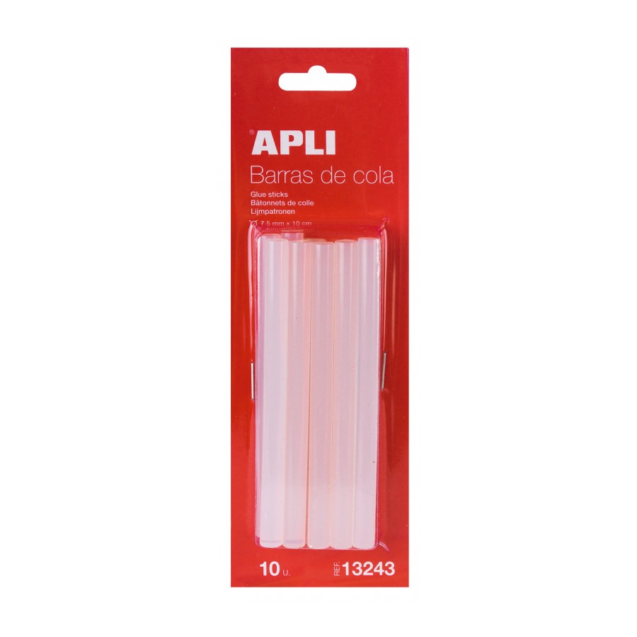 Apli Pack de 10 Barras de Cola Termofusible � 7,5mm x 10cm