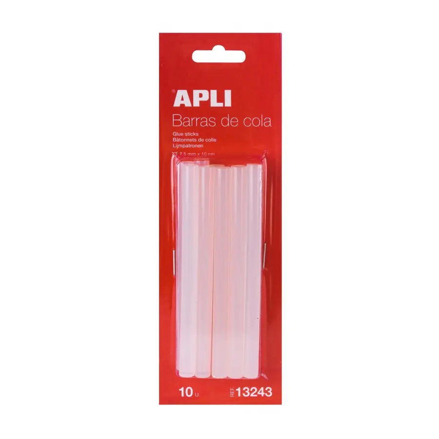 Apli Pack de 10 Barras de Cola Termofusible � 7,5mm x 10cm