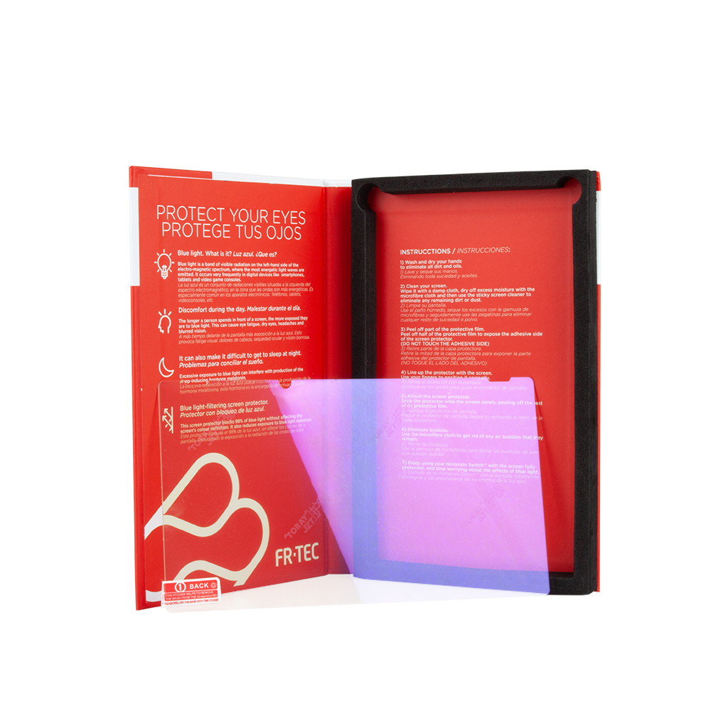 FR-TEC Cristal Templazo Anti Luz Azul para Nintendo Switch - Dureza H9 - Filtro de Luz Azul - Bloque