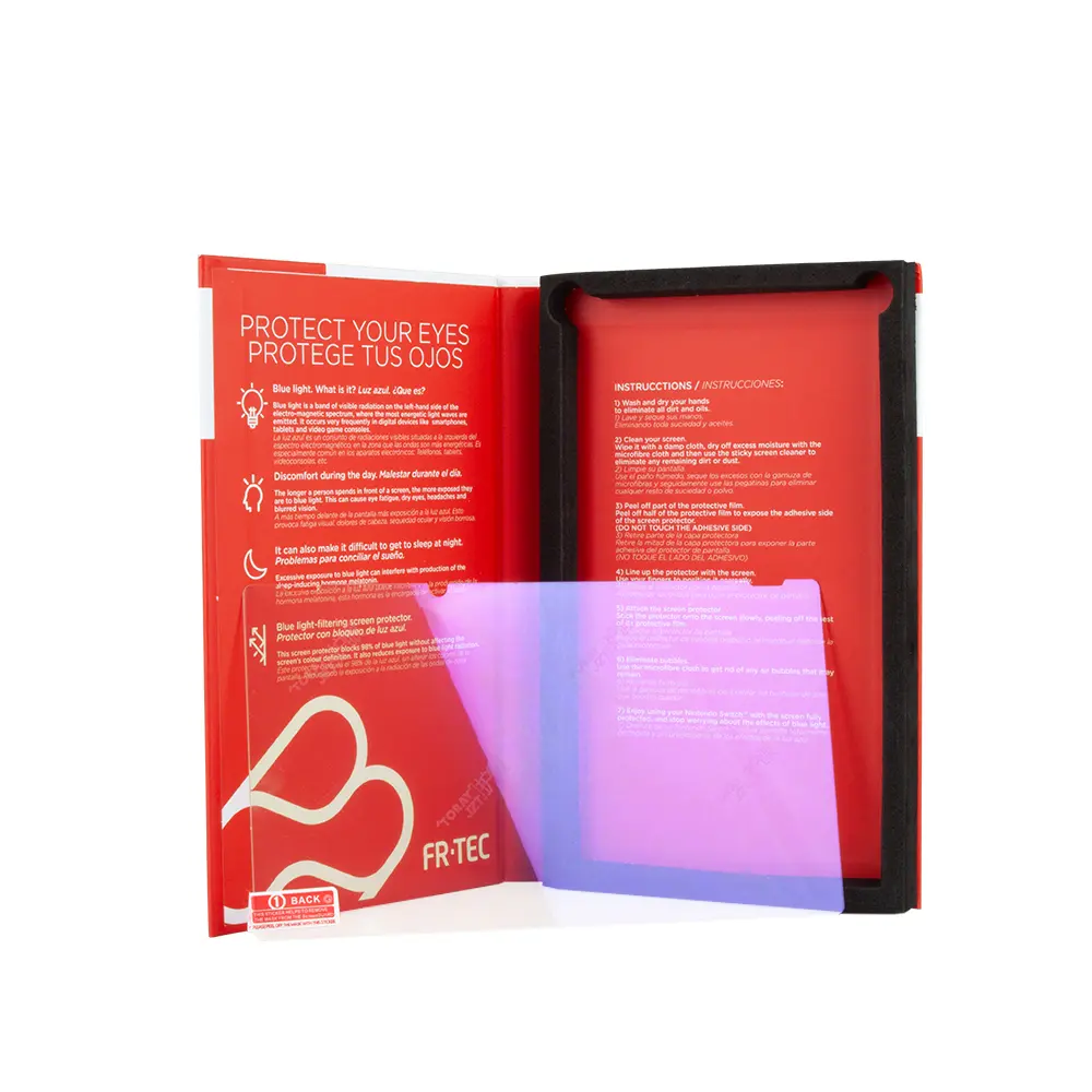 FR-TEC Cristal Templazo Anti Luz Azul para Nintendo Switch - Dureza H9 - Filtro de Luz Azul - Bloque