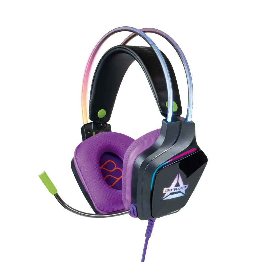 FR-TEC Auriculares Gaming con Luz RGB - Control de Volumen y Mute en Cable - Microfono Flexible - Al