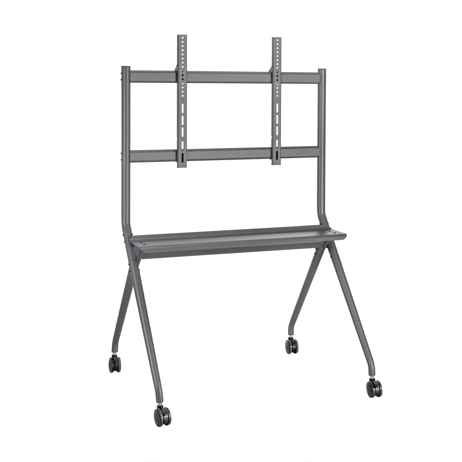 Aisens Soporte de Suelo PRO con Rueda - 1 Bandeja para Pantalla Interactiva/TV 120kg de 50-86 - Colo