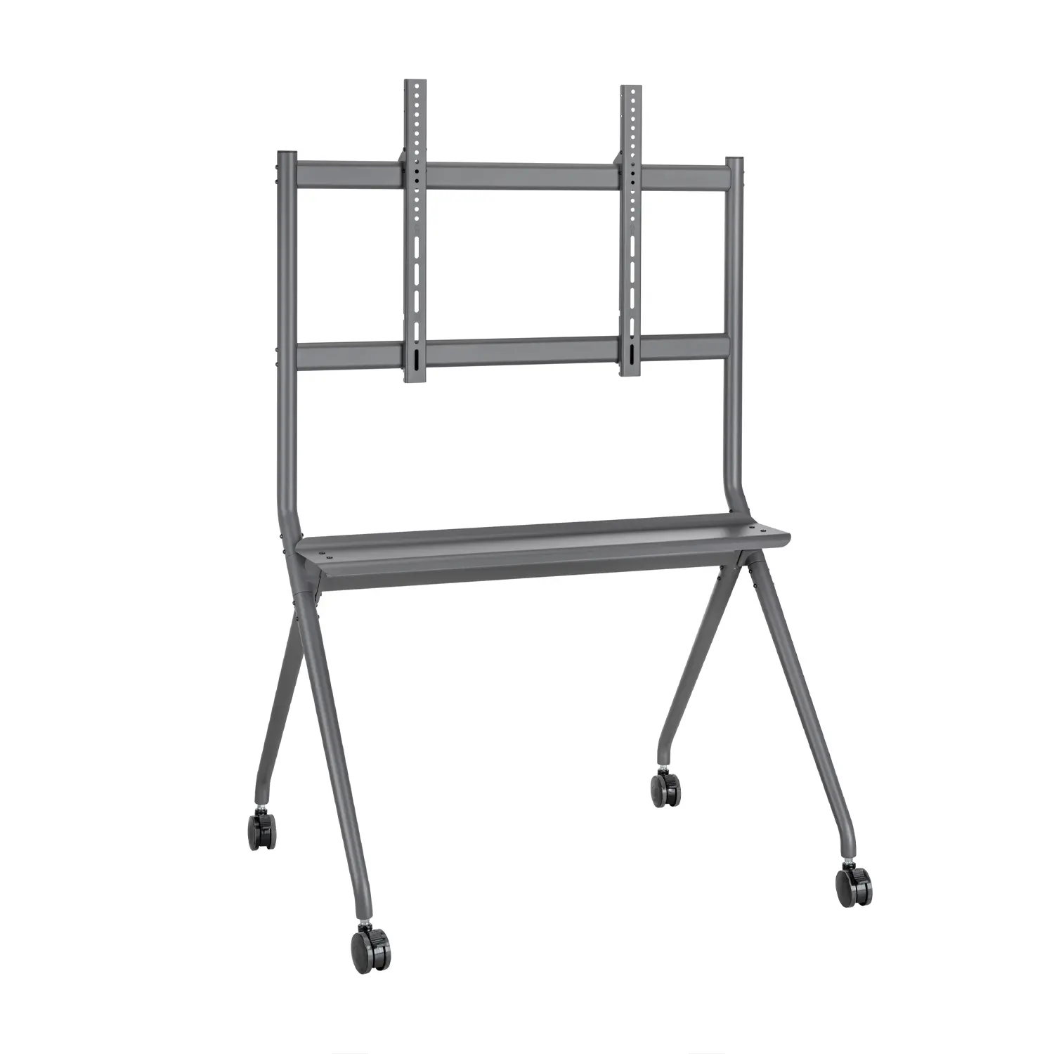Aisens Soporte de Suelo PRO con Rueda - 1 Bandeja para Pantalla Interactiva/TV 120kg de 50-86 - Colo