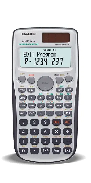 Casio FX-3650PII Calculadora Programable de Sobremesa - Pantalla de 2 Lineas - 279 Funciones - 360 P