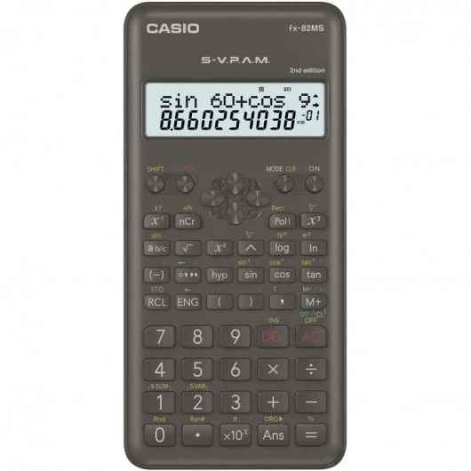 Casio Calculadora Cientifica FX-82MS 2� Ed.- Pantalla LCD de 2 Lineas - 240 Funciones Integradas - 8