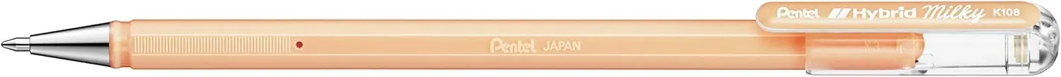 Pentel Hybrid Milky Boligrafo de Bola - Punta Fina 0.8mm - Trazo 0.4mm - Tinta de Gel Opaca - Color 