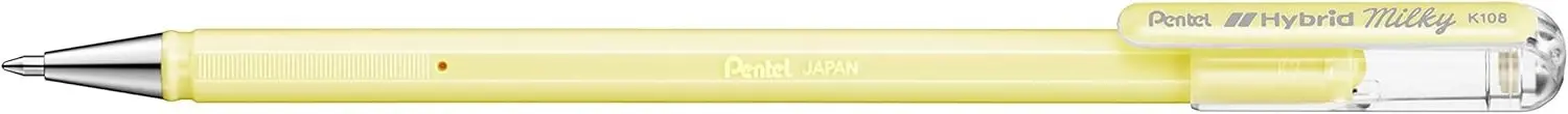 Pentel Hybrid Milky Boligrafo de Bola - Punta Fina 0.8mm - Trazo 0.4mm - Tinta de Gel Opaca - Color 