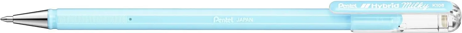 Pentel Hybrid Milky Boligrafo de Bola - Punta Fina 0.8mm - Trazo 0.4mm - Tinta de Gel Opaca - Color 