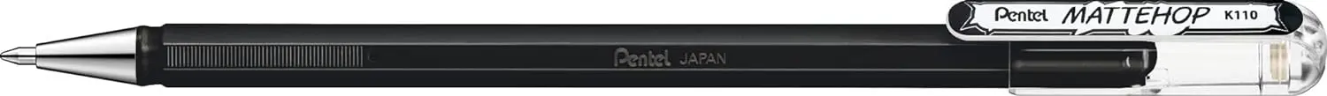 Pentel Mattehop Boligrafo de Bola - Punta 1mm - Trazo 0.5mm - Tinta de Gel Opaca - Fabricado con 55%