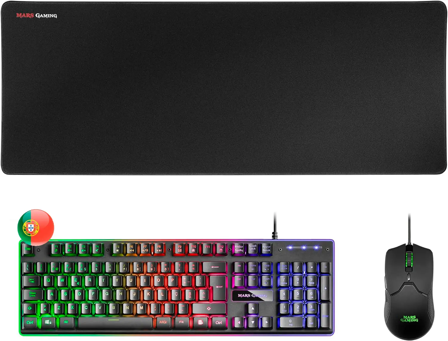Mars Gaming Pack Premium Teclado hibrido H-MECH - Raton Ultra ligero 10K - Alfombrilla XXL - Tecnolo