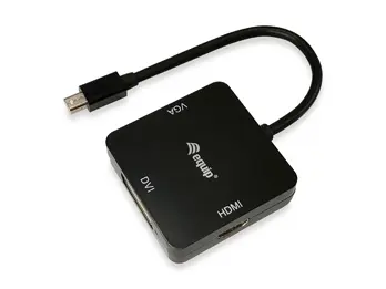 Equip Adaptador 3 en 1 Mini DisplayPort Macho a HDMI, DVI y VGA Hembra - Plug & Play - HDMI 4096 x 2