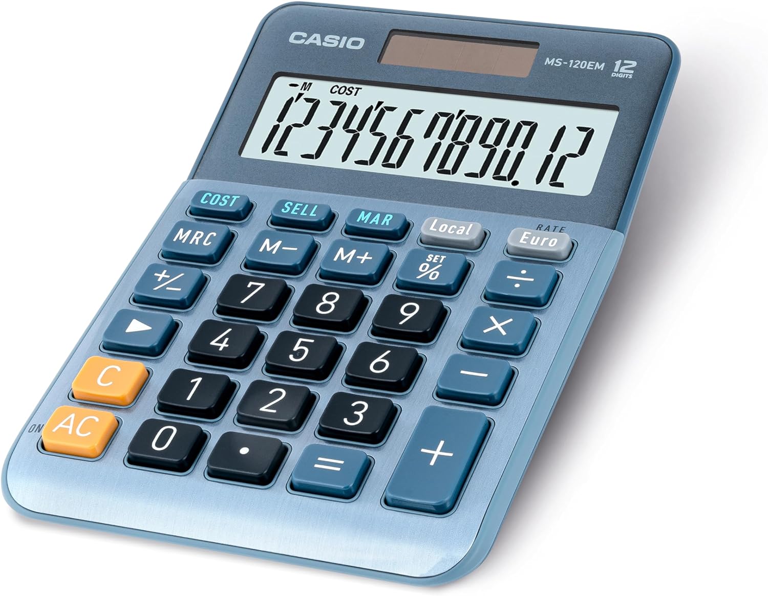 Casio MS-120EM Calculadora de Sobremesa Peque�a - Pantalla LCD de 12 Digitos - Alimentacion Solar y 