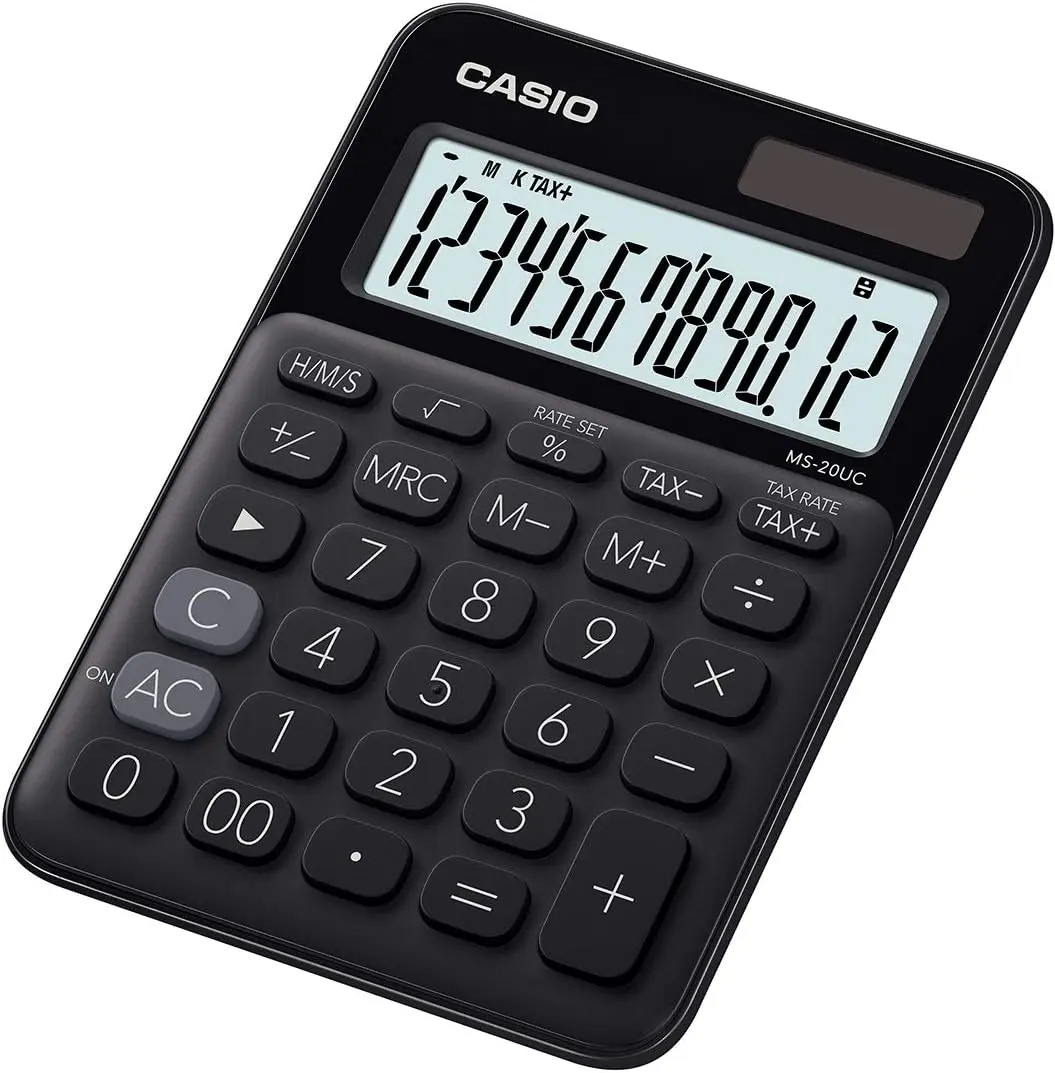 Casio MS-20UC Calculadora de Sobremesa Peque�a - Pantalla LCD de 12 Digitos - Alimentacion Solar y P