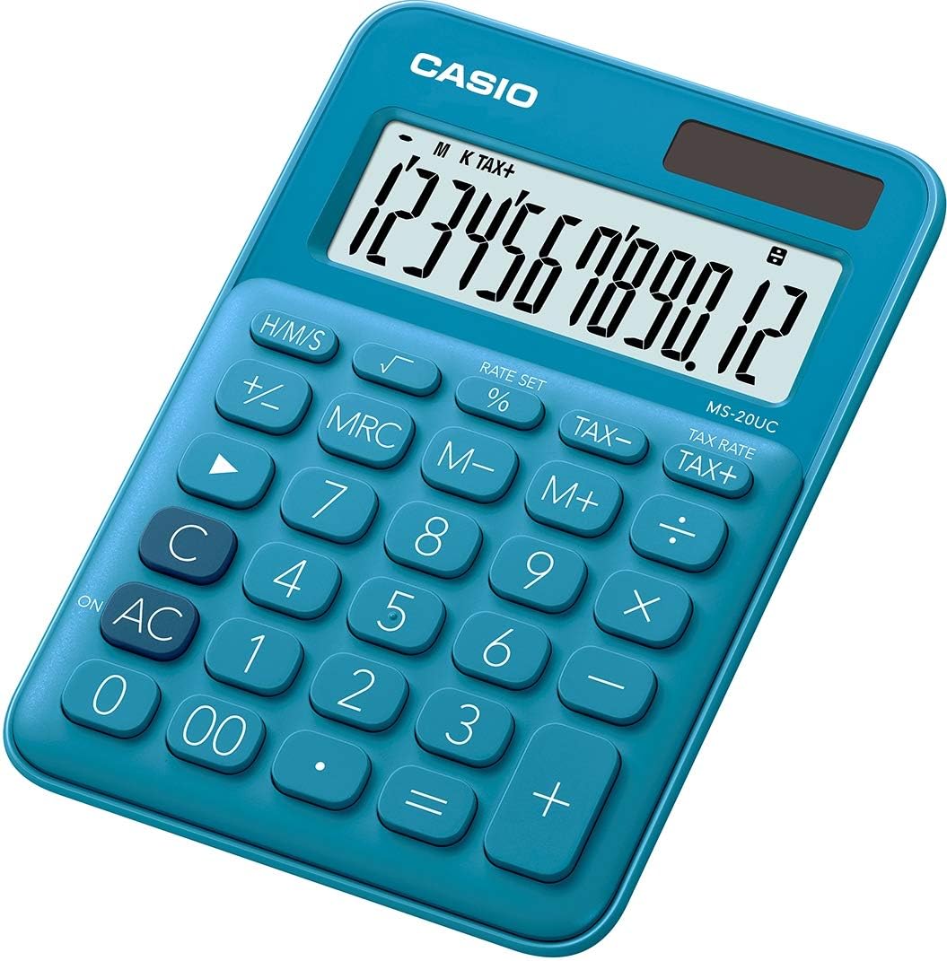 Casio MS-20UC Calculadora de Sobremesa Peque�a - Pantalla LCD de 12 Digitos - Alimentacion Solar y P