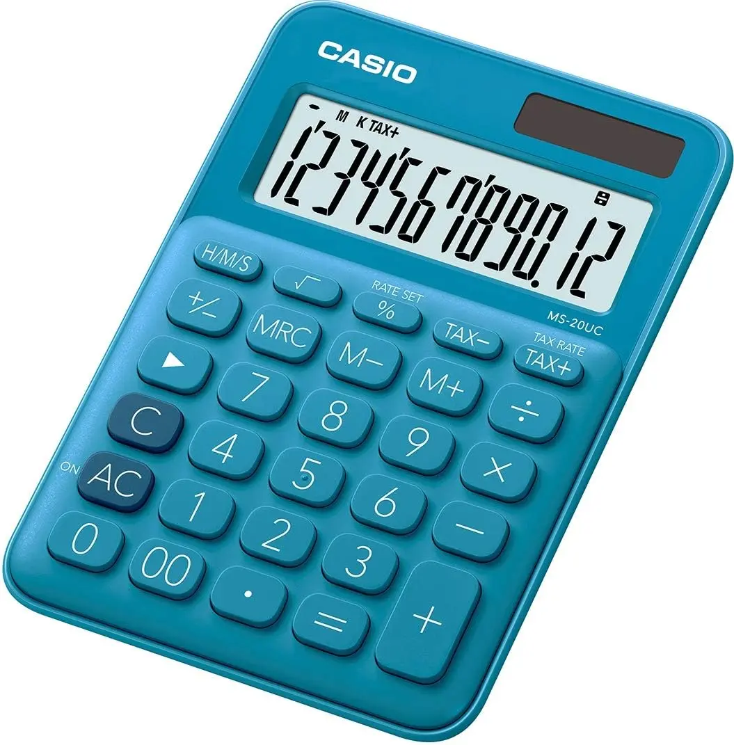 Casio MS-20UC Calculadora de Sobremesa Peque�a - Pantalla LCD de 12 Digitos - Alimentacion Solar y P