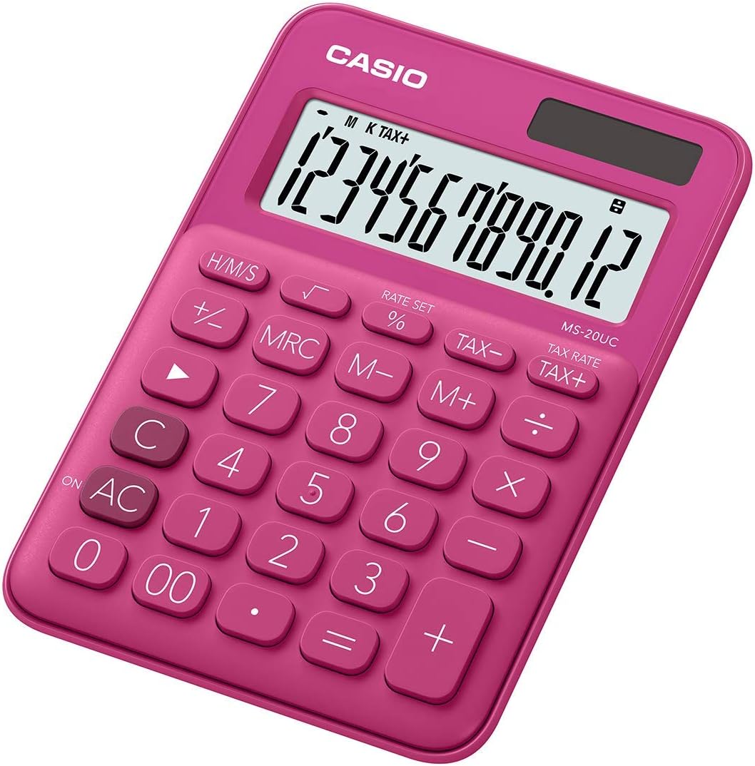 Casio MS-20UC Calculadora de Sobremesa Peque�a - Pantalla LCD de 12 Digitos - Alimentacion Solar y P