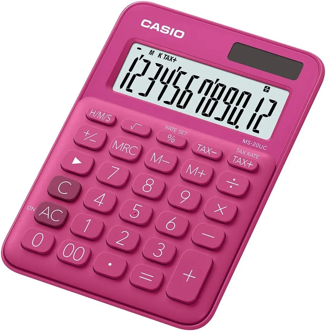 Casio MS-20UC Calculadora de Sobremesa Peque�a - Pantalla LCD de 12 Digitos - Alimentacion Solar y P
