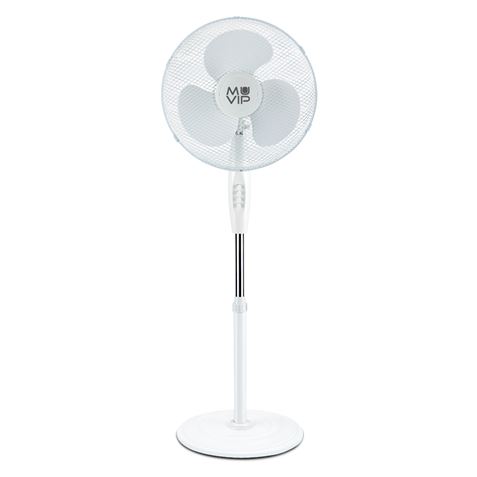 Muvip Ventilador de Pie - 40cm - 45w - Base Reforzada - 3 Velocidad - Color Blanco